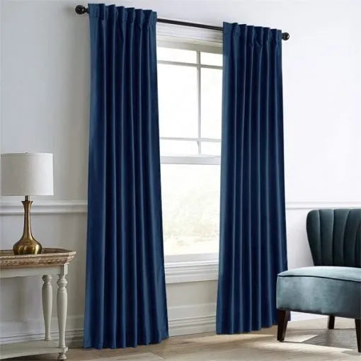 Luxurious Velvet Eyelet Curtains Pair - vl-002