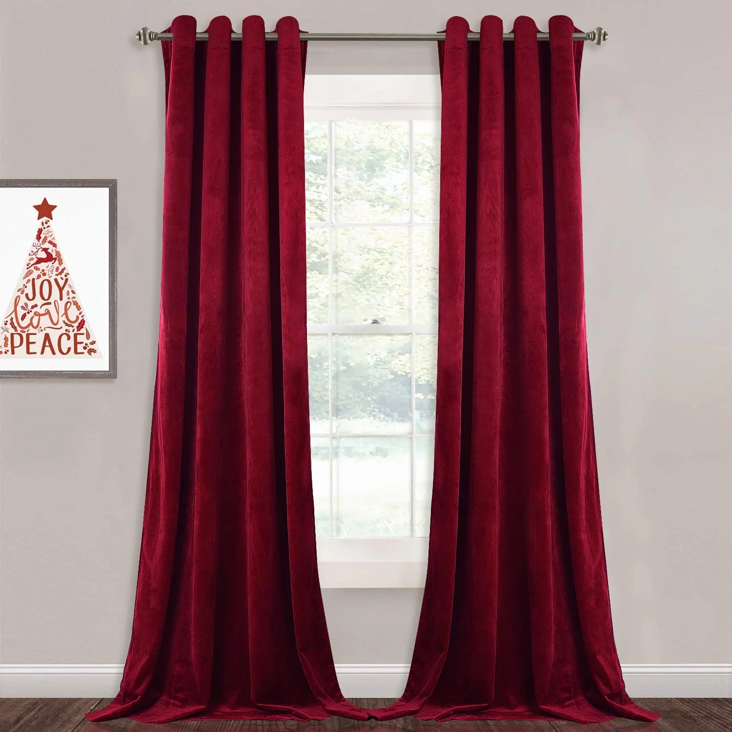 Luxurious Velvet Eyelet Curtains Pair - vl-001