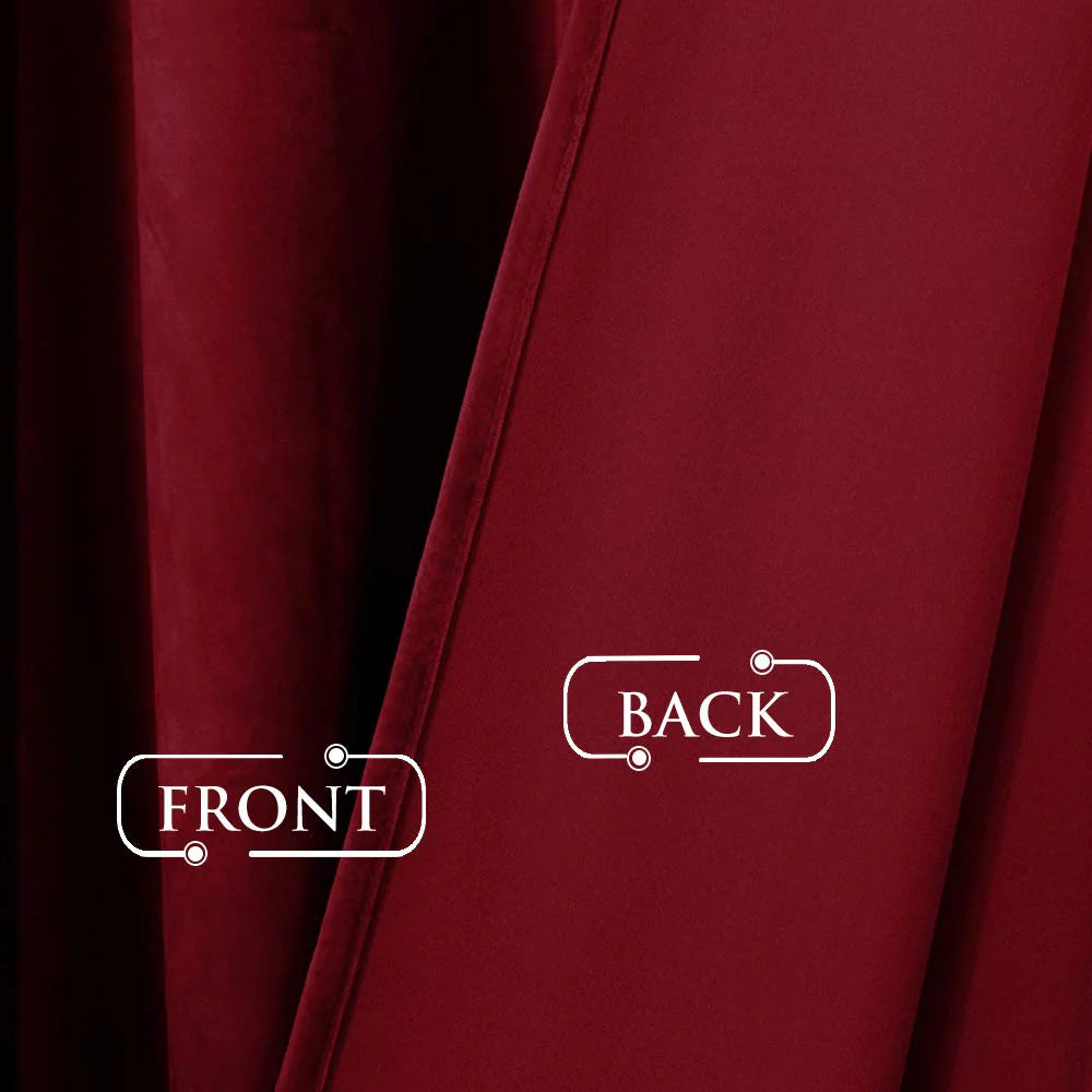 Luxurious Velvet Eyelet Curtains Pair - vl-001