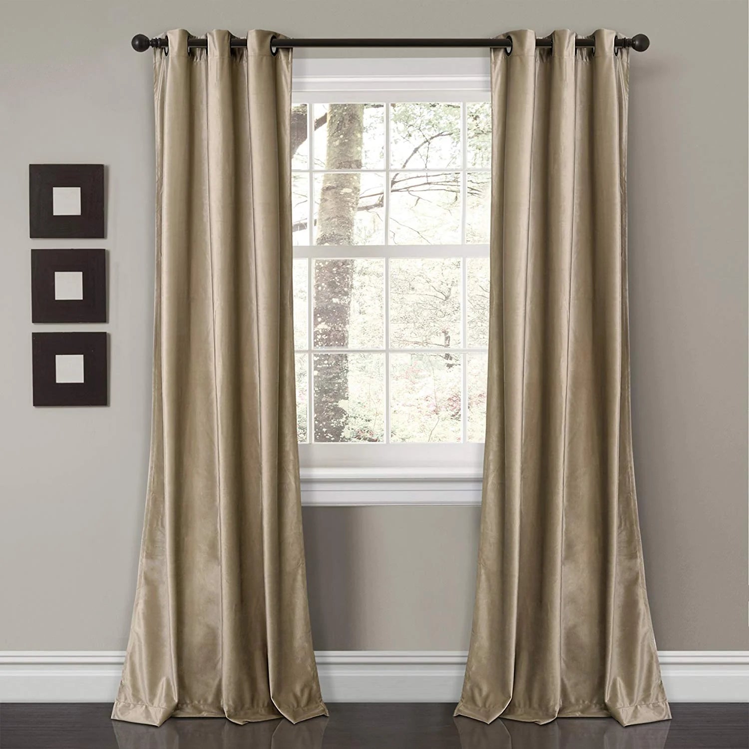 Luxurious Velvet Eyelet Curtains Pair - vl-003