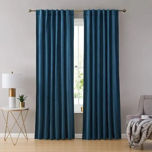 Luxurious Velvet Eyelet Curtains Pair - vl-008