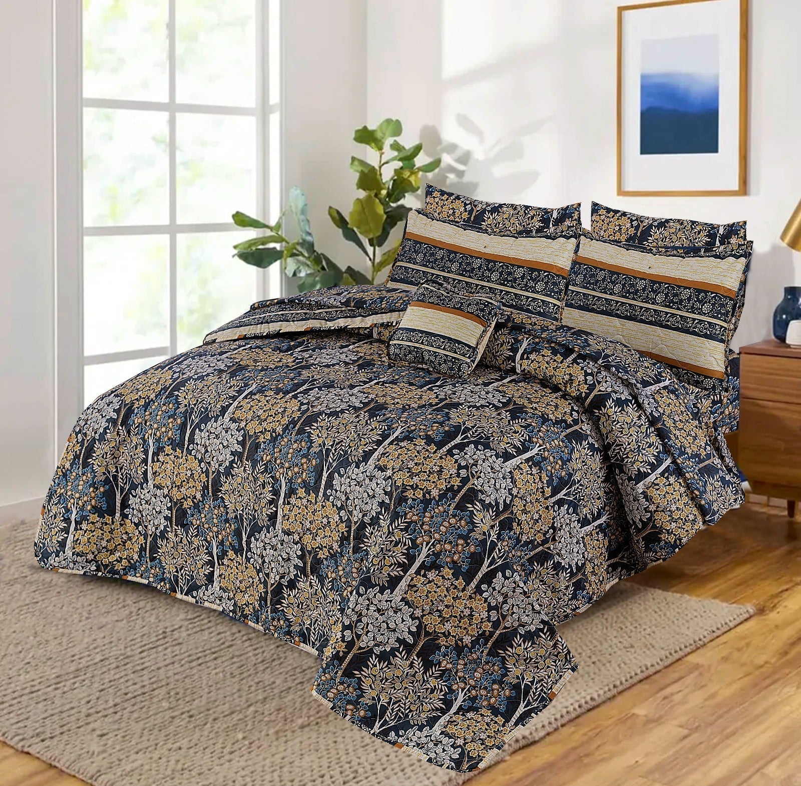 7 pcs Quilted Comforter Set EM-916